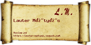Lauter Mátyás névjegykártya