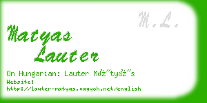 matyas lauter business card